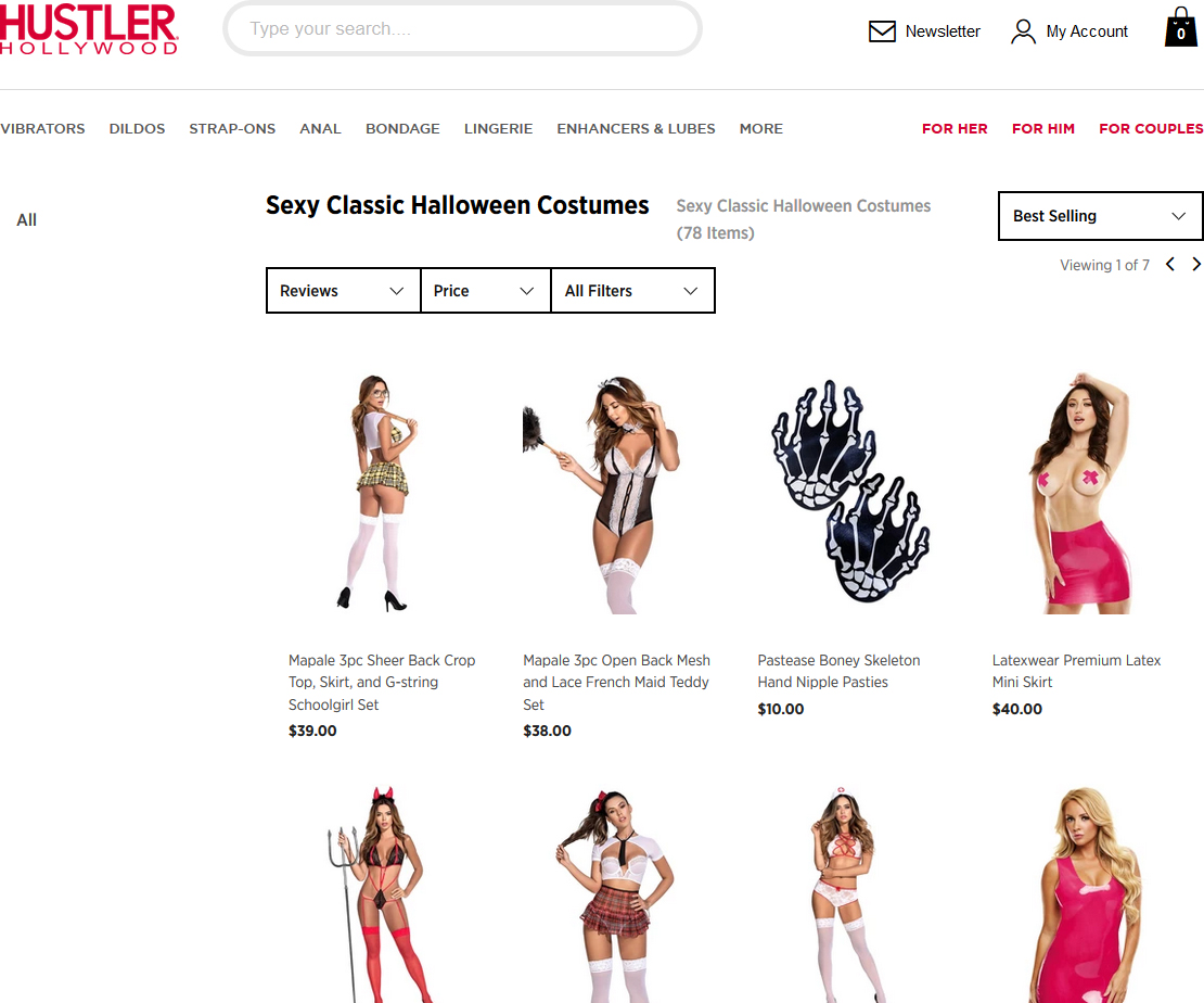 Hustler Hollwood - Sexy Halloween costumes